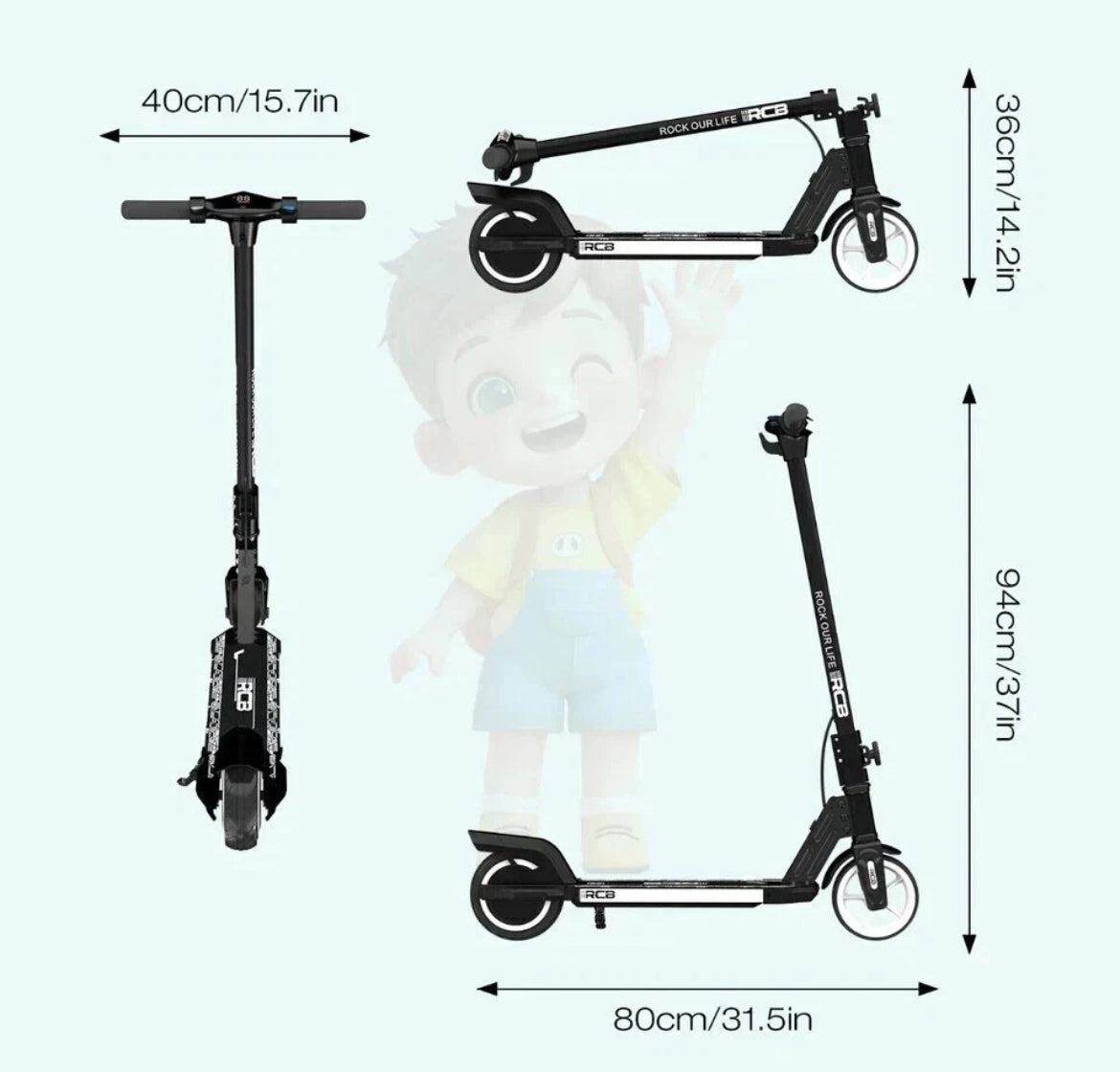 RCB R12 Foldable Kids E-Scooter