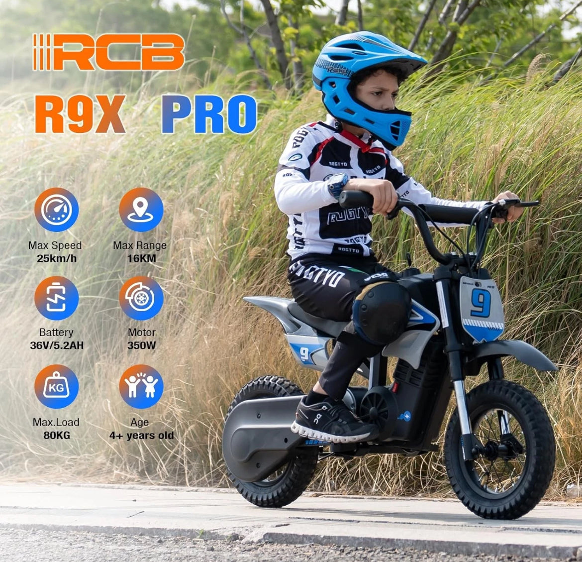 RCB R9X Pro Kids Electric Motocross Dirtbike