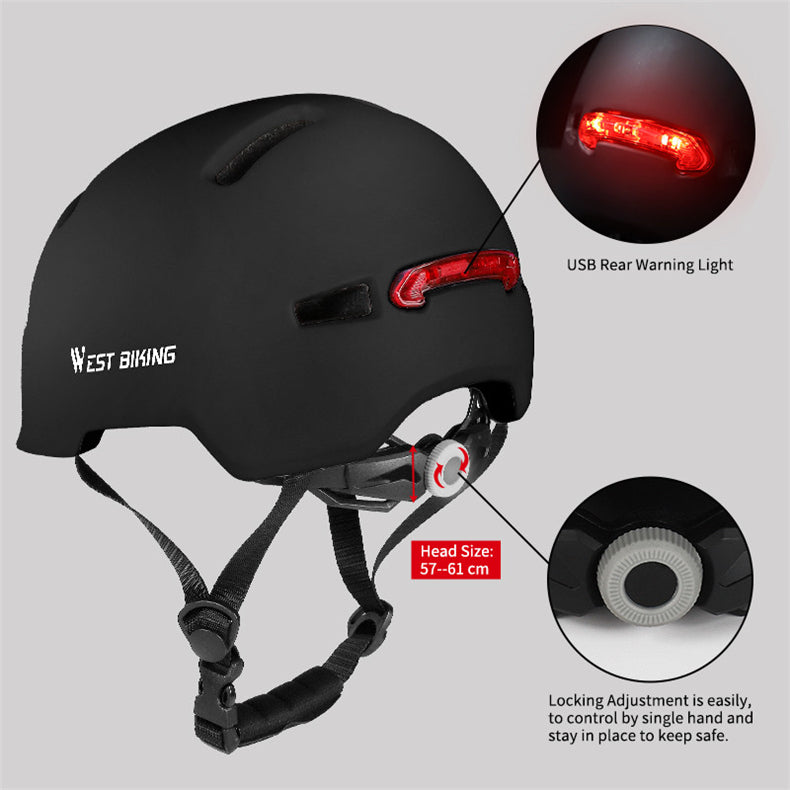 West Biking Classic Ride Helmet with LED Light