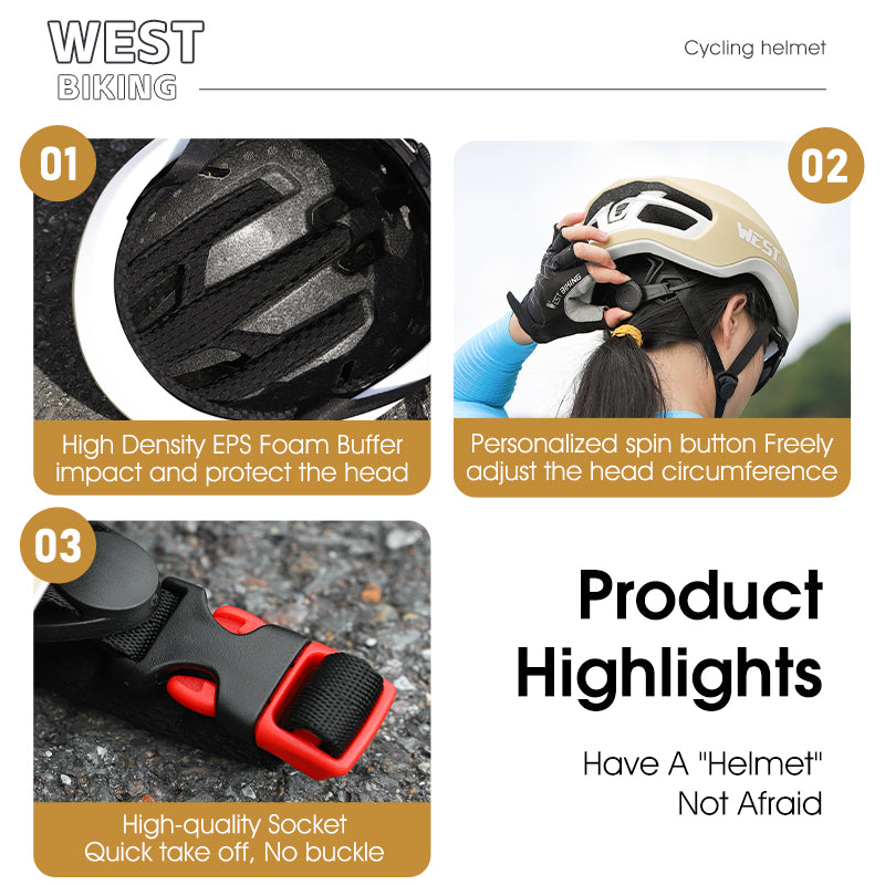 West Biking Cycling Helmet with Removable Rear LED Light